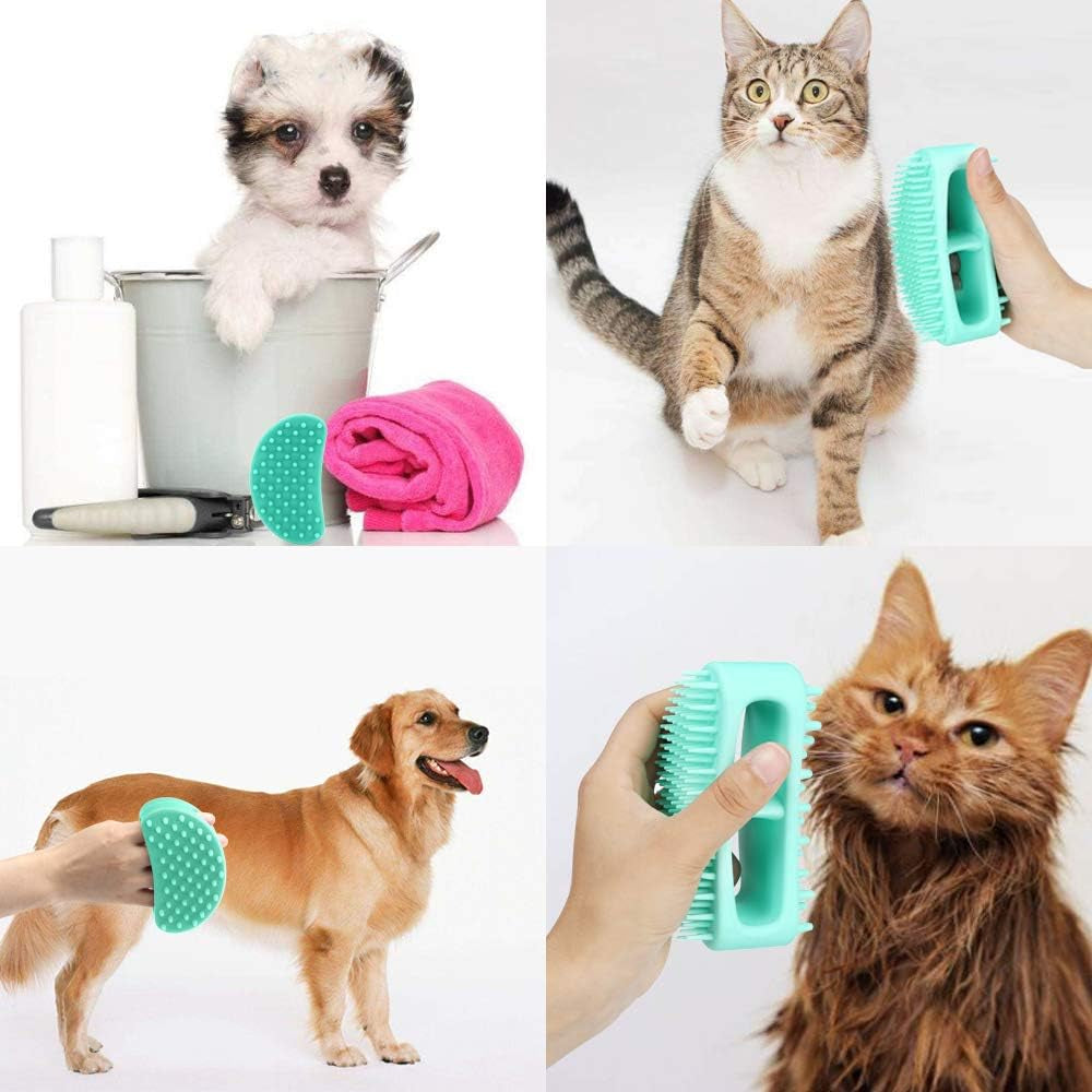 Dog Brush & Cat Brush, Soft Silicone Dog & Cat Grooming Brush, Pet Bath & Massage Brush 