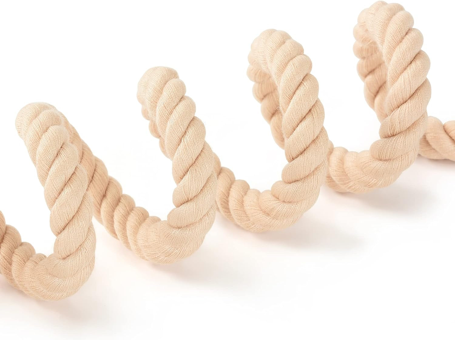 Braided Cotton Rope Leash with Leather Tip - Heavy Duty Metal Clasp, 6FT, 1/2" Thick for Small Medium Large Dogs