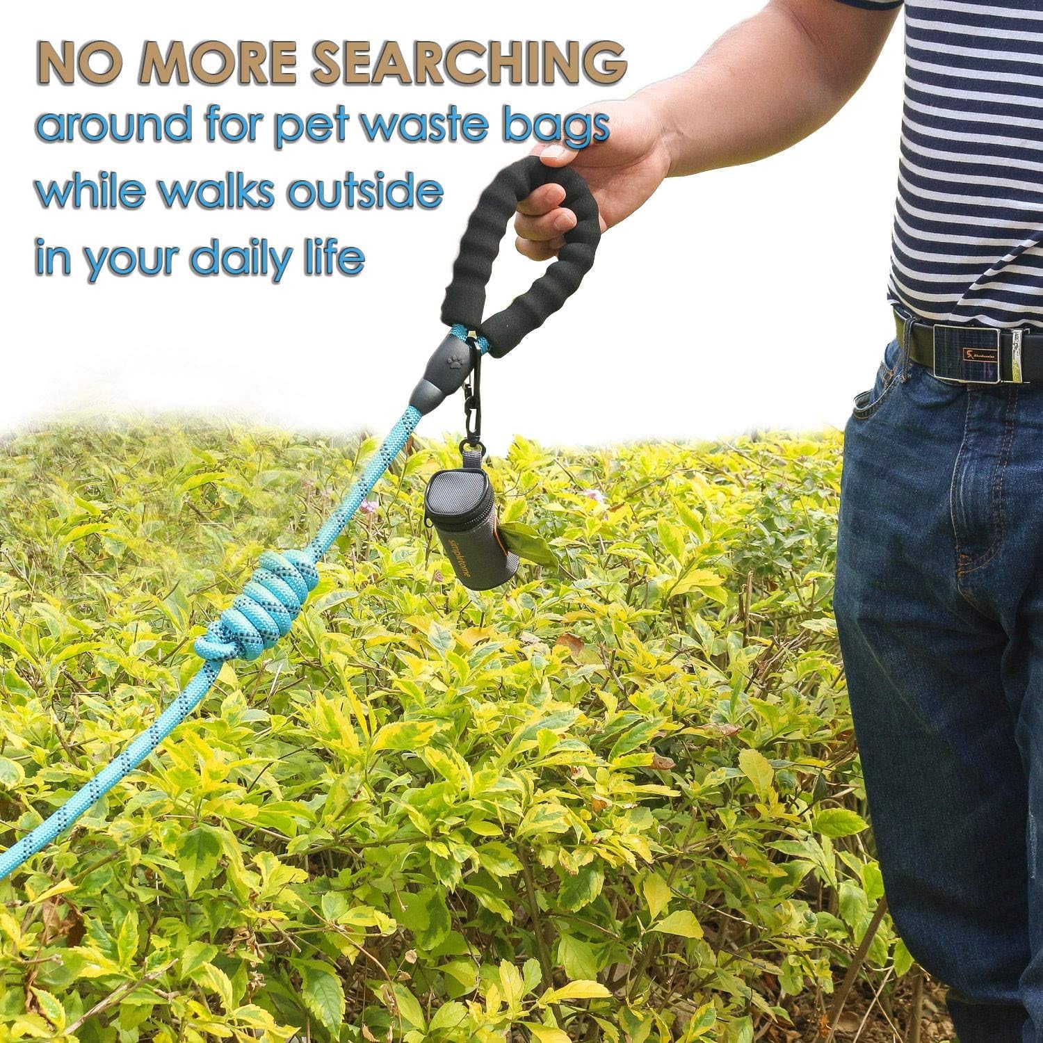 1680D Oxford Dog Poop Bag Holder with Clip for Leash or Belt, Dark Gray | with 15Pcs Dog Waste Bags-1 Roll | Smoothly YKK Zipper | Orange Lining | Reinforced Sewing,More Durable | Color Box Package