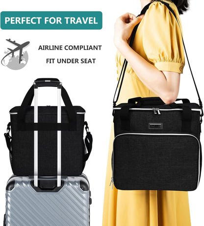 Pet Travel Bag , with 2 Pet Food Containers and 2 Collapsible Silicone Bowls